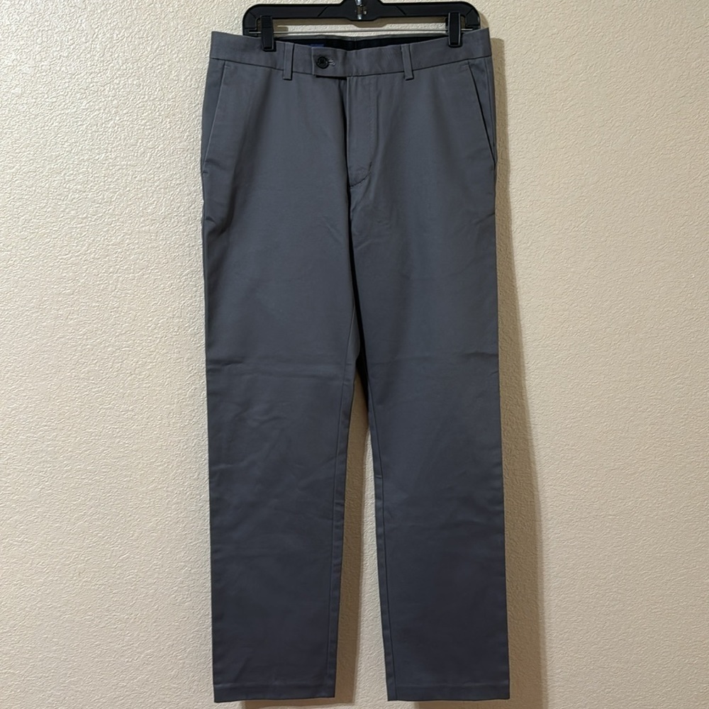 Broletto Men’s Gray Khaki Pants 32x32 Casual Dress Trousers Classic Fit